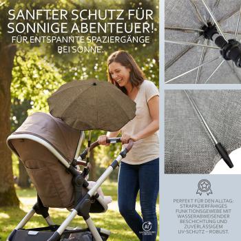 Preview: BAMBINIWELT universaler Sonnenschirm für Kinderwagen/Buggy MELIERT (rund)